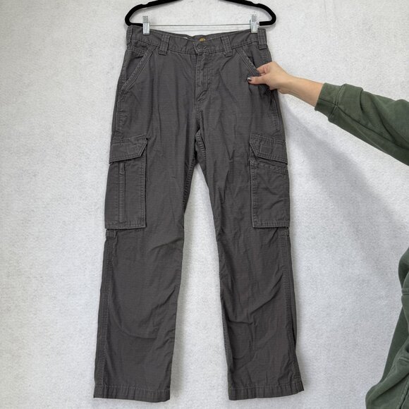Carhartt Tappen Cargo Pants Mens 30x30 Gray Ripstop Relaxed Fit Force 101148 - Picture 2 of 15